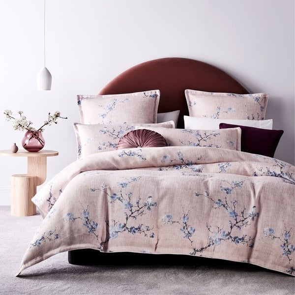 Logan and Mason Platinum Yumi Quilt Cover Set Blossom Carousel 1