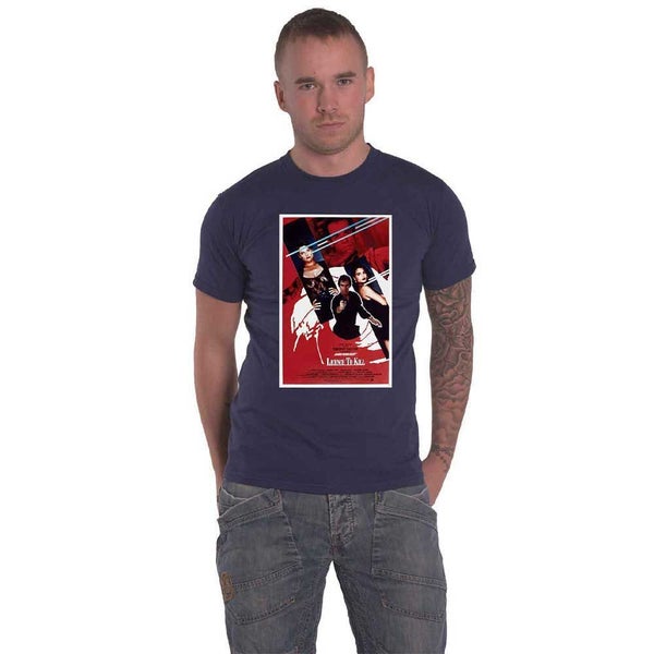 James Bond 007 T Shirt Licence To Kill Poster new Official Mens Navy Blue Carousel 1