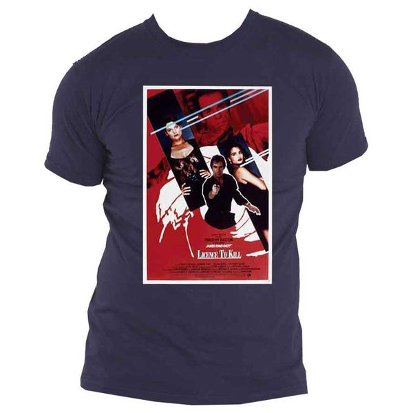 James Bond 007 T Shirt Licence To Kill Poster new Official Mens Navy Blue Carousel 4
