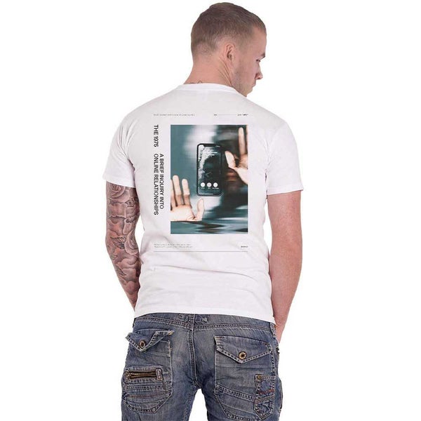 The 1975 T Shirt A Brief enquiry Side Face Time Band Logo Official Mens White Carousel 2