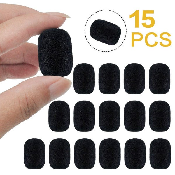 15pcs Microphone Replacement Foam Microphone Windscreen Headset Cover Carousel 2