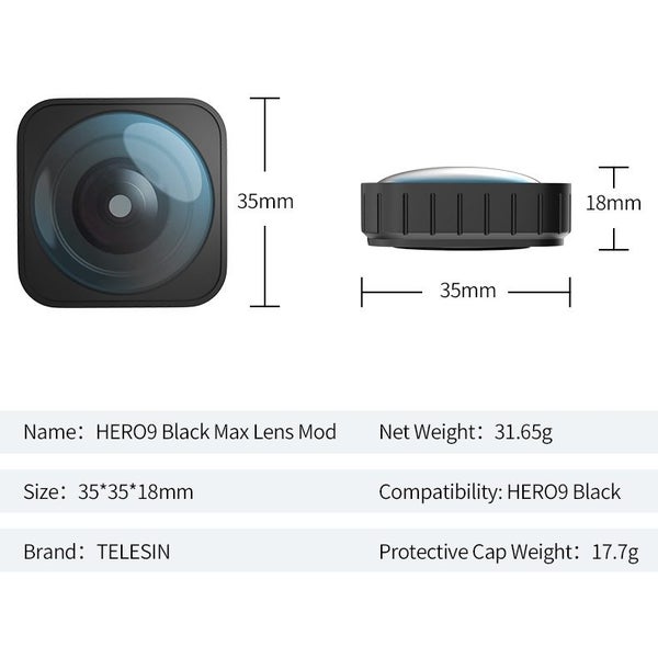 Max Lens Mod Ultra Wide Angle 155 Degree For GoPro HERO 12 11 10 9 BLACK Carousel 9