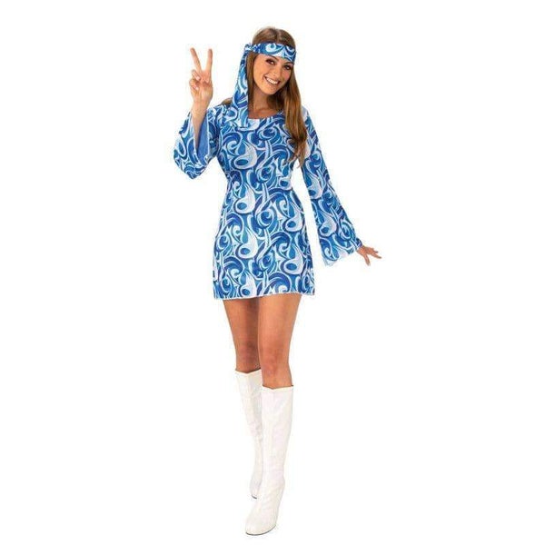 Flower Power Hippy Girl Ladies Costume Carousel 1