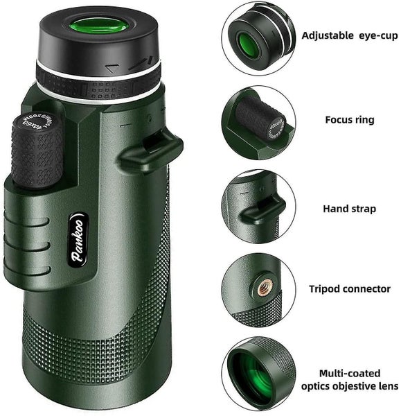40x60 Monocular Telescope With Smartphone Holder & Tripod 2021 Power Prism Comp Carousel 1