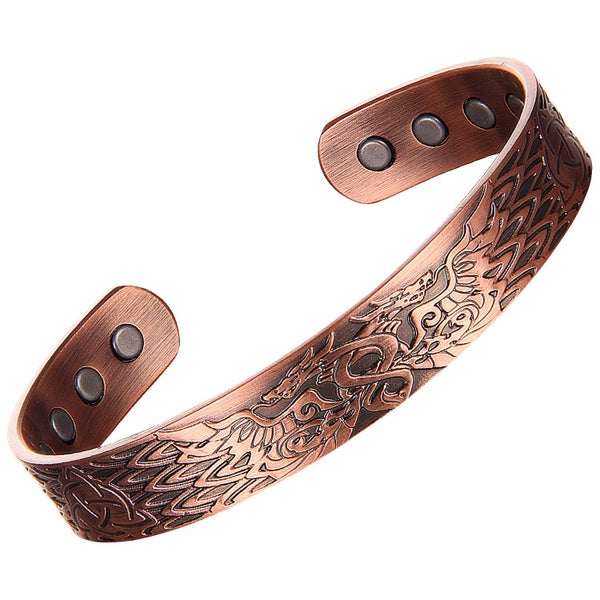Copper band 100% solid Copper bracelet 8 Magnets celtic dragon Carousel 2
