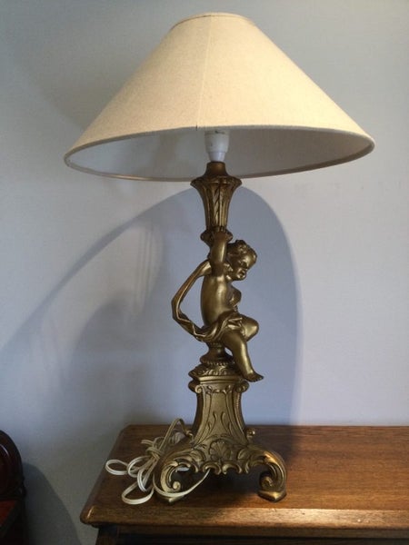 VINTAGE GILT FIGURINE TABLE LAMP Carousel 6