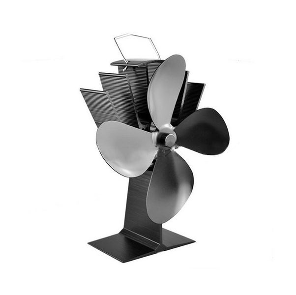 4 Blade Stove Fan Heat Self-Powered Wood Stove Top Burner Fireplace Carousel 1