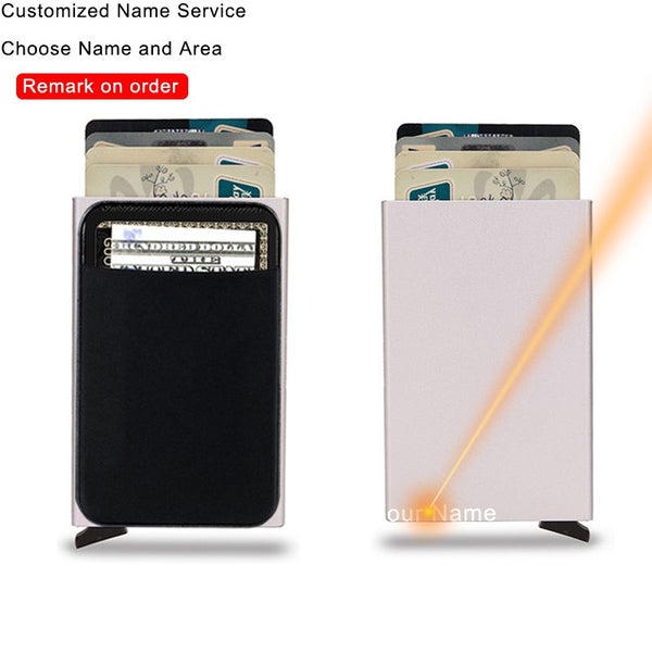 DIENQI Rfid Smart Wallet Card Holder Metal Thin Slim Men Women Carousel 1