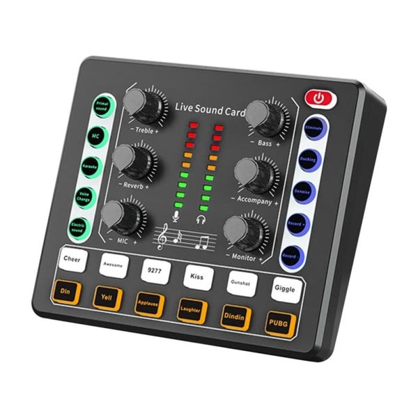 Vibe Geeks Noise Reduction Sound Card Digital Audio Mixer for Live Streaming-... Carousel 1