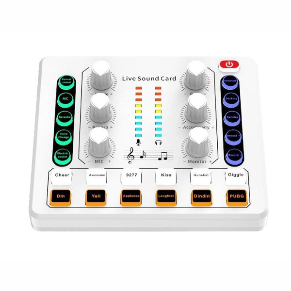 Vibe Geeks Noise Reduction Sound Card Digital Audio Mixer for Live Streaming-... Carousel 2