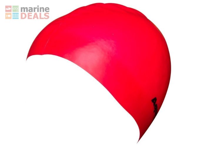 Aqualine Silicone Swim Cap Red Carousel 1