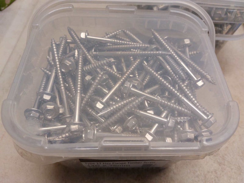 Hex Head Type 17 Tek Screws Stainless Steel 14G x 75mm 250 pack Carousel 2