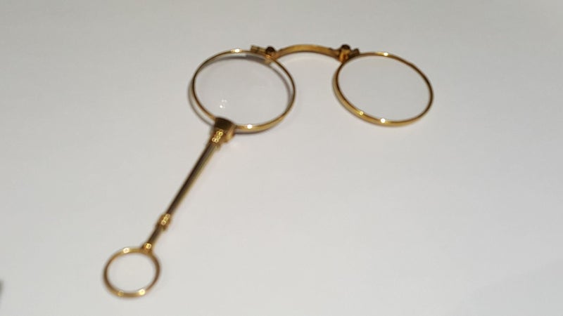Superb Antique Victorian 1-20 14K Gold Lorgnette Folding Glasses Carousel 1