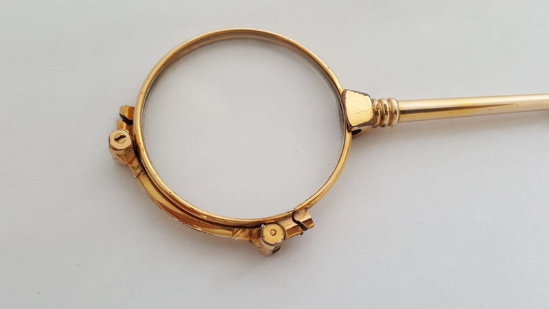 Superb Antique Victorian 1-20 14K Gold Lorgnette Folding Glasses Carousel 2