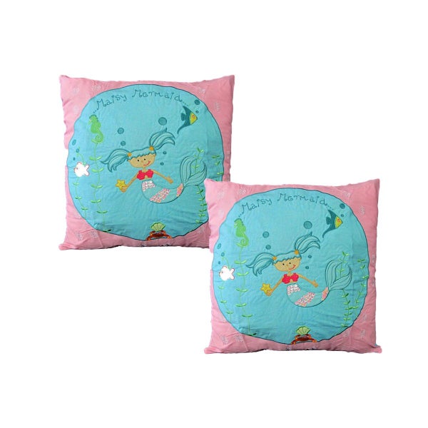 Pack of 2 Shelley Mermaid Embroidered Cushion Covers 43 x 43 cm Carousel 1