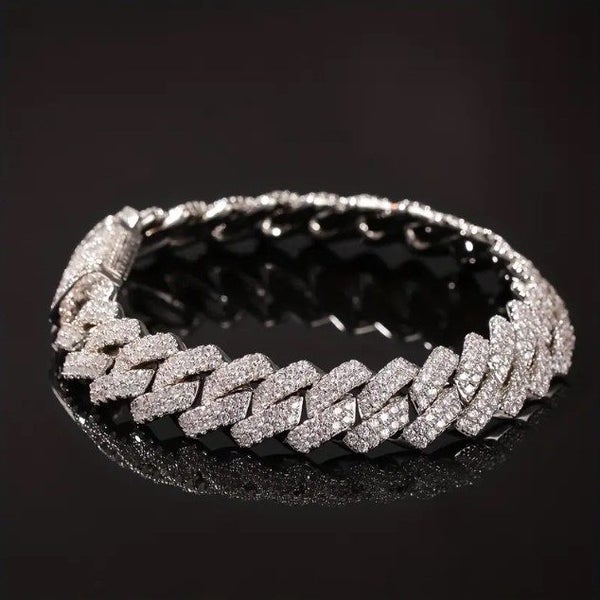 Men's Iced Out Miami Cuban Link Chain Bracelet - LOW RESERVE! Carousel 1