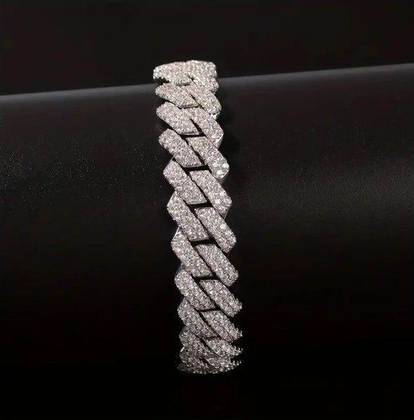 Men's Iced Out Miami Cuban Link Chain Bracelet - LOW RESERVE! Carousel 2