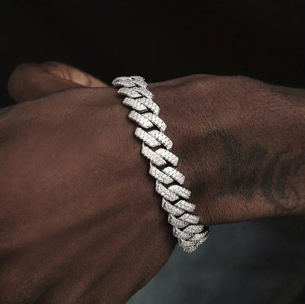 Men's Iced Out Miami Cuban Link Chain Bracelet - LOW RESERVE! Carousel 3
