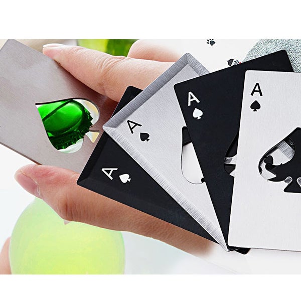 2pcs Playing Card of Spades Soda Beer Bottle Cap Opener Camping Tool Accessories Carousel 2