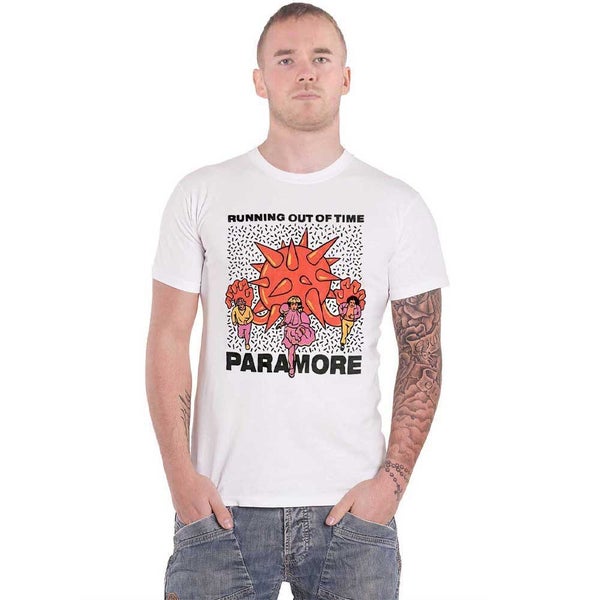 Paramore T Shirt Running Out Of Time new Official Unisex White Carousel 1