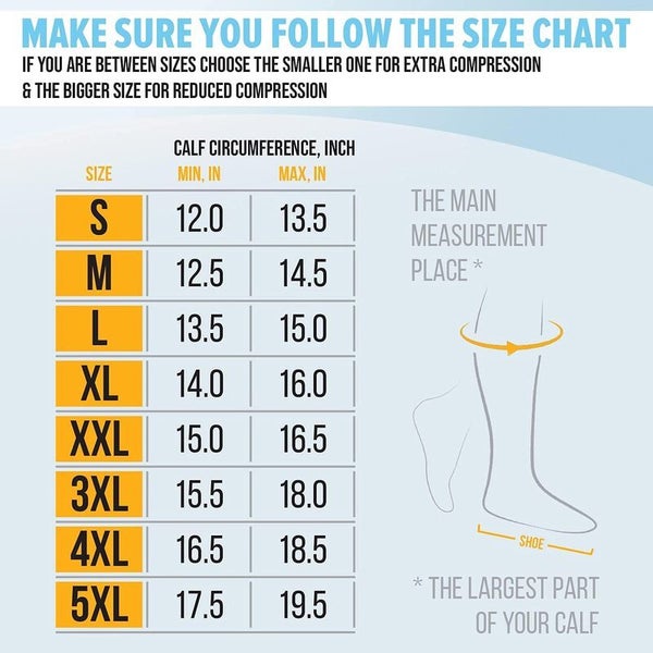 Compression Calf Sleeves Socks Stockings i2353BK6 Carousel 2