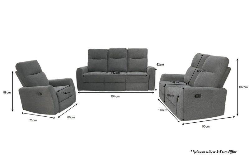 Recliner 3 Seater Sofa Carousel 5