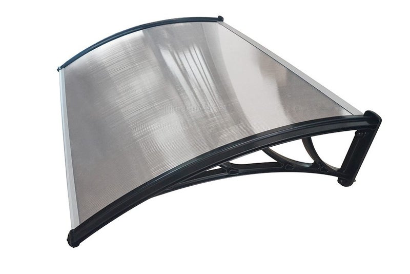 Door Canopy W150xD100cm DIY Window Door Awning Sun Shade with Clear Roof Panel Carousel 1