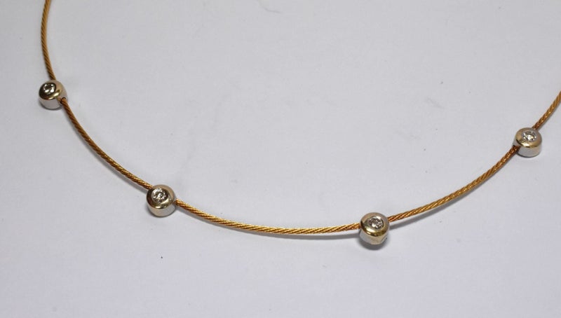 $4,200 18ct/9ct Diamond Rope/Wire Diamond Necklace TCW 0.27cts!!! 47cm - 153751 Carousel 1