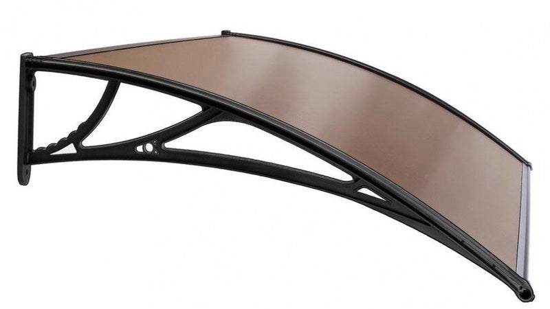 Door Canopy W100xD100cm DIY Window Door Awning Sun Shade with Tinted Roof Panel Carousel 1