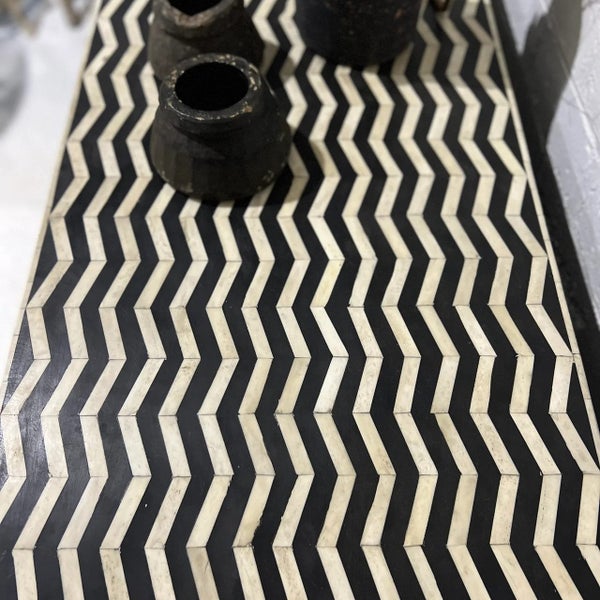 Bone Inlay 3 Drawer Chest in Chevron Black Carousel 2