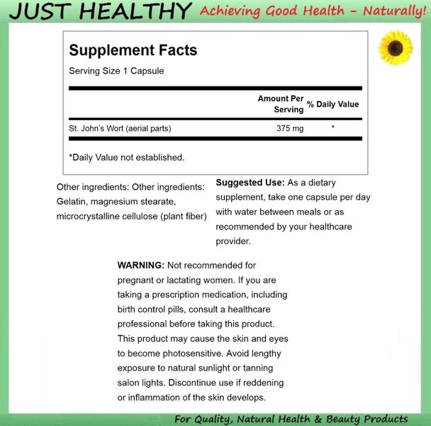 ST JOHN'S WORT - WHOLE LEAF - 375 mg - 120 CAPS! Carousel 2