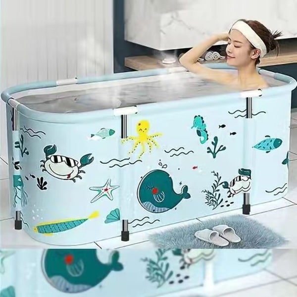 Foldable Bathtub Portable Bathtub Freestanding Icing Bath Ice Bath Tub 120cm Carousel 2