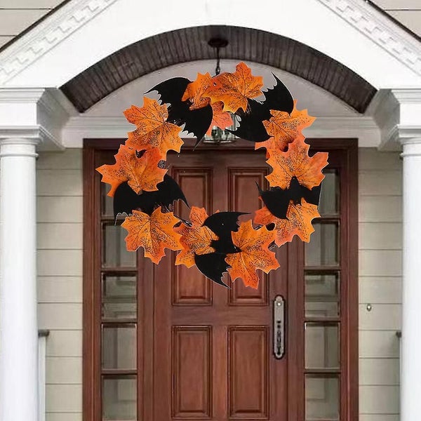 Halloween Thanksgiving Decorative Bat Wreath Carousel 1