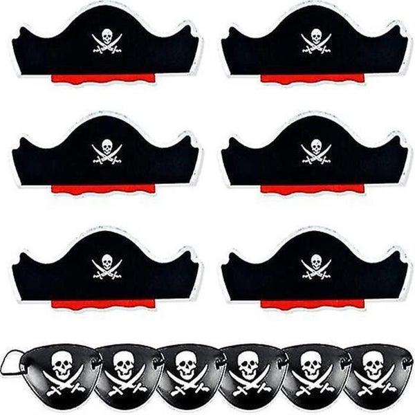 12 Piece Skull Print Pirate Hat Blindfold Set Halloween Party Pirate Hats For Carousel 1