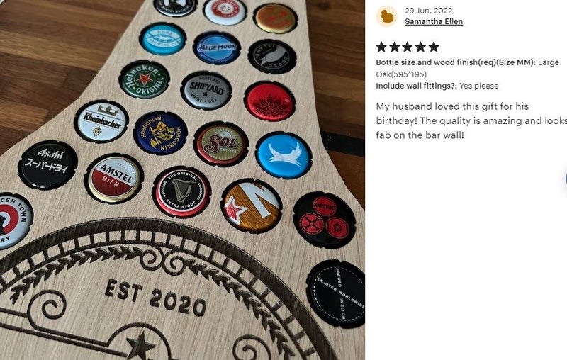 Beer Related Bottle Cap Board Dad Man Cave Decor *Local Clearance* Carousel 2