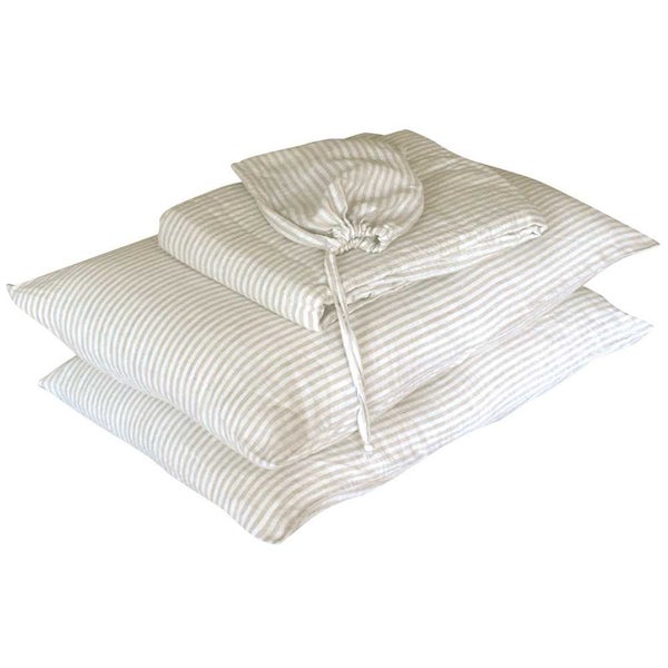 French Signature Doona Cover Narrow Stripes Queen Set 3pce Carousel 1