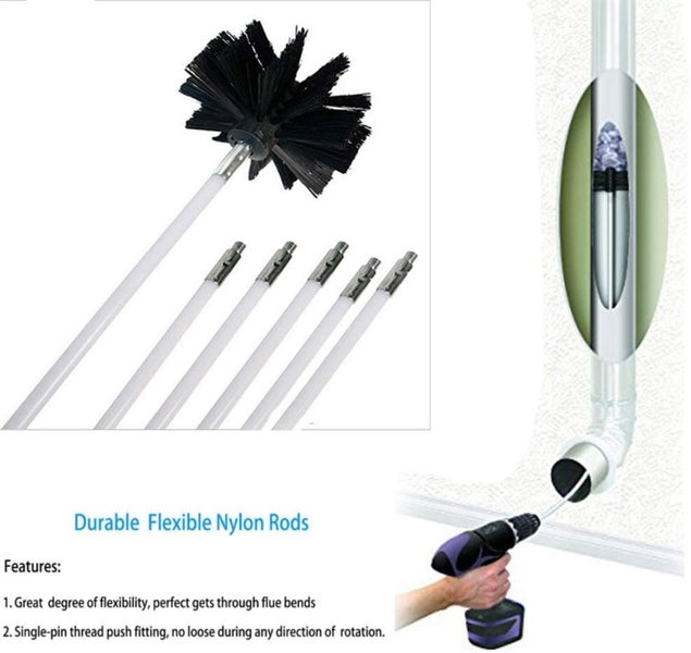 New Flexible Dryer Vent Chimney Cleaning Brush Kit Afterpay Carousel 2