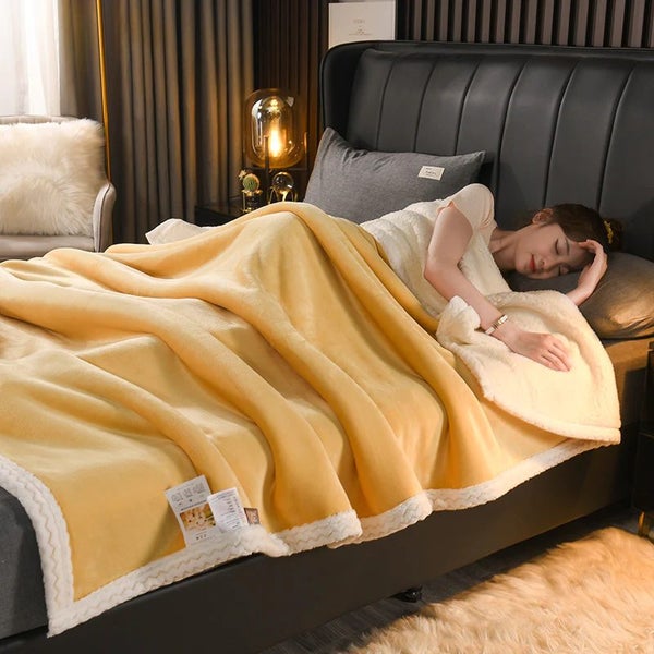 SUPER KING Size 200cm x 230cm Mink Weighted Blanket - Yellow Carousel 1