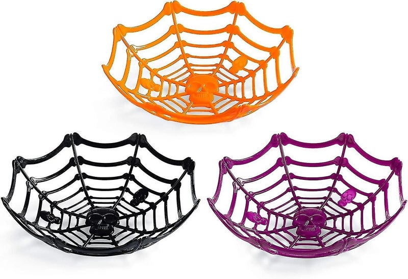 Large Halloween Spider Web And Skull Basket Bowl Used For Halloween Party Suppl Carousel 1