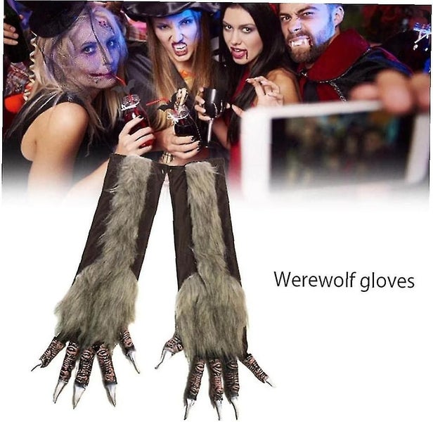 Halloween Werewolf Gloves Furry Werewolf Hands Gloves Halloween Prop Cosplay Cos Carousel 2