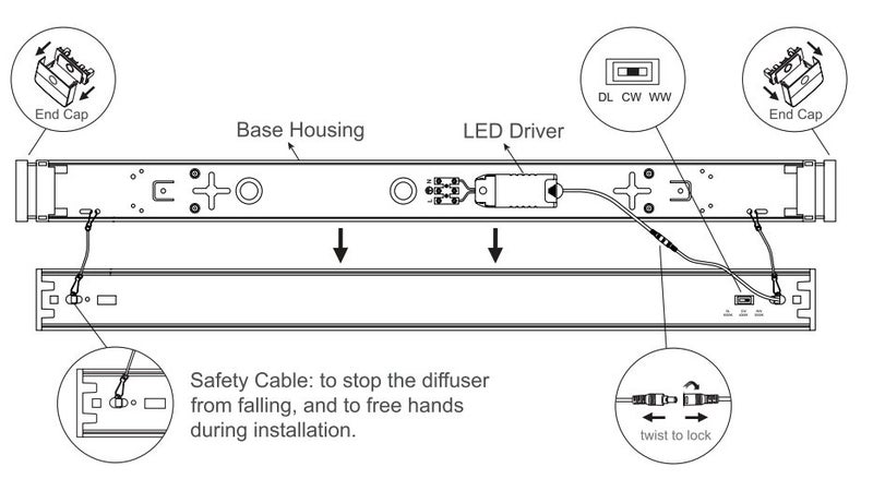 LED Batten Karlin 36w 1.2m CCT Carousel 4