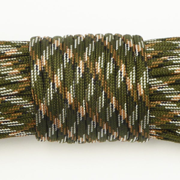 Paracord Rope 15m/50ft Army Green Camo Carousel 1