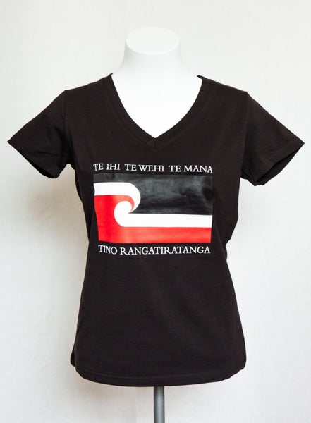 Tino Rangatiratanga V-Neck fitted Womens Tee Carousel 1