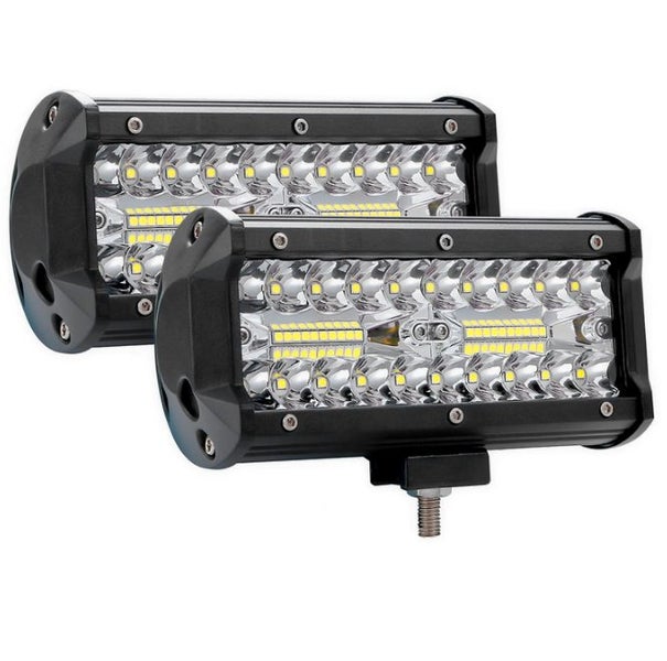 PAIR 7INCH LED WORK LIGHT BAR SPOT FLOOD OFFROAD DRIVING 4WD 4X4 REVERSE Carousel 9