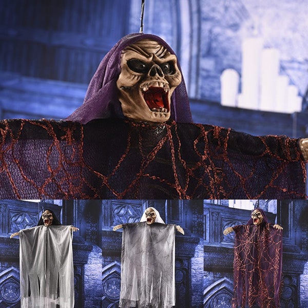 Halloween Ghost Hanging Decorations Hanging Ghost Props with Glowing Carousel 4