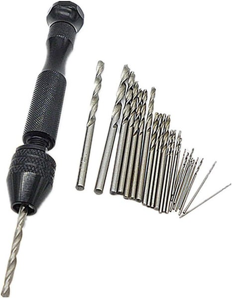 21PCS Micro HSS Twist Drill Bits Set With Aluminum Small Pin Vise Hand Drill Bit Carousel 1