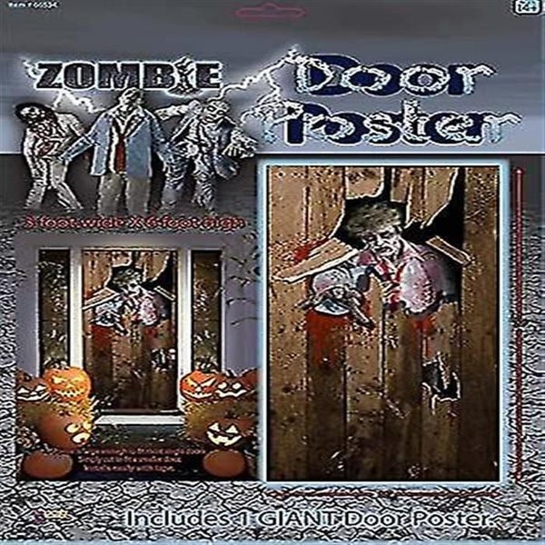 Halloween Zombie Broken Creative Door Stickers Personality Wooden Home Deco Carousel 2
