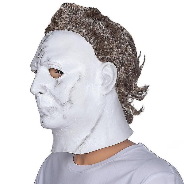 Halloween Michaelmyers Resurrection Latex Mask White Rubber Headgear Carousel 2