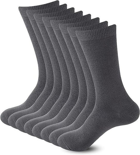 Business Socks Crew Socks Grey (12 Pairs) Men's Dress Socks - SIZE7-10 Carousel 1