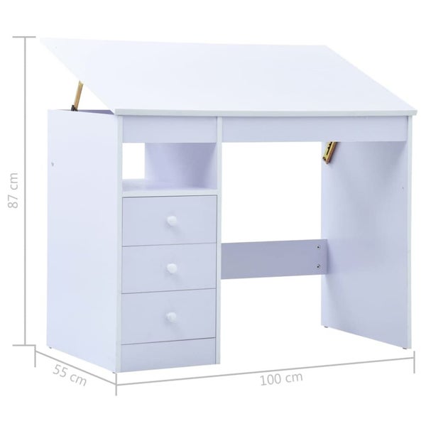 Children Drawing Study Desk Tiltable White Xniaan Carousel 2